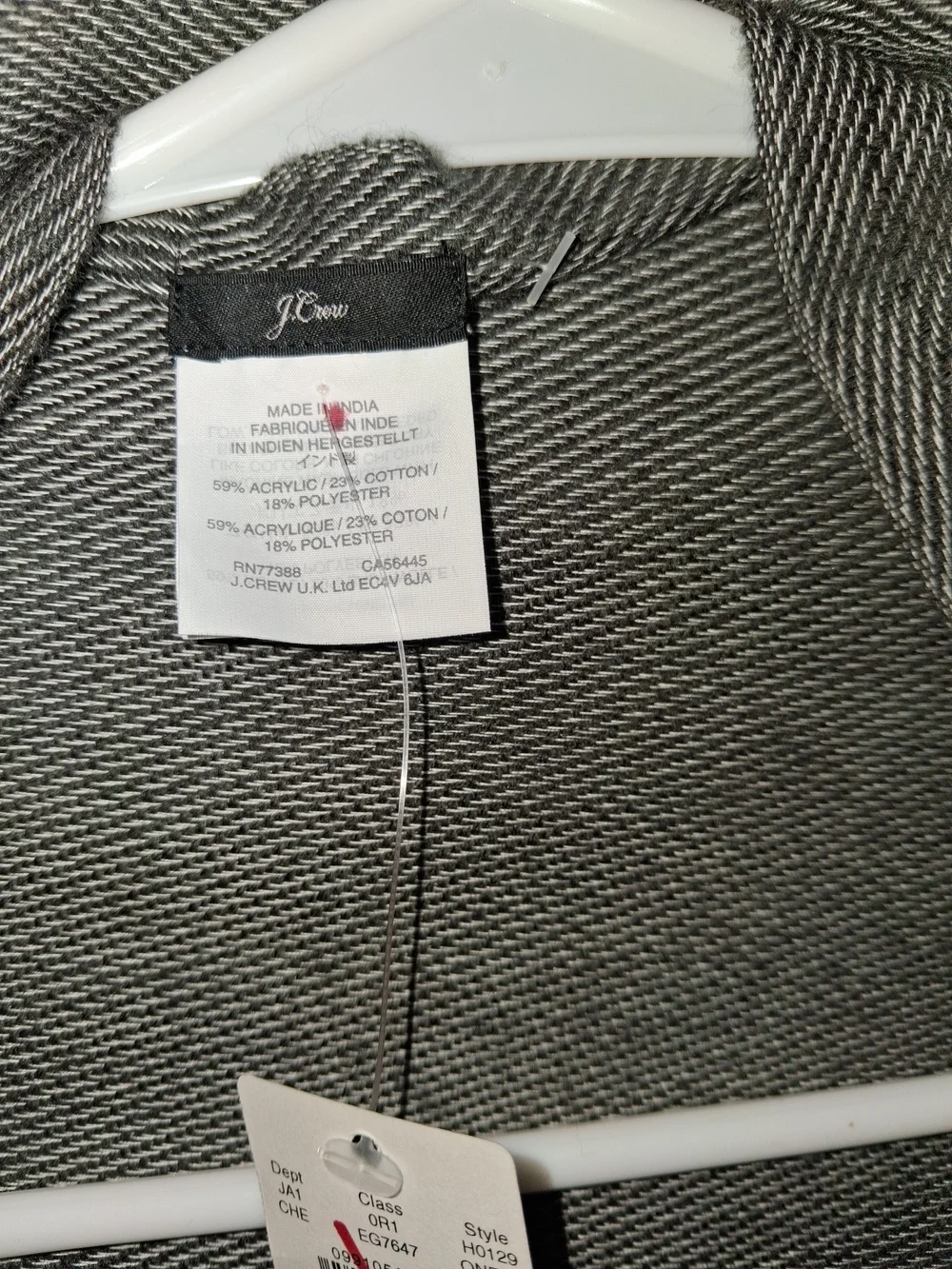 J Crew NWT Striped Gray & White Knit Poncho OS